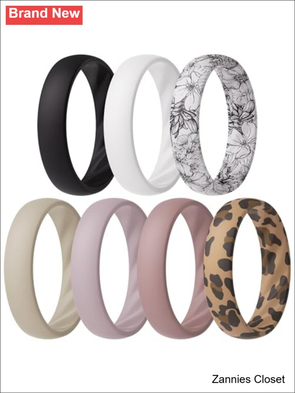 💍 Silicone Wedding Ring Set 5.5mm Wide Comfort Fit Flexible Band